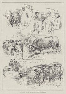 Croquis au salon du bétail du Smithfield Club - Henry Charles Seppings Wright